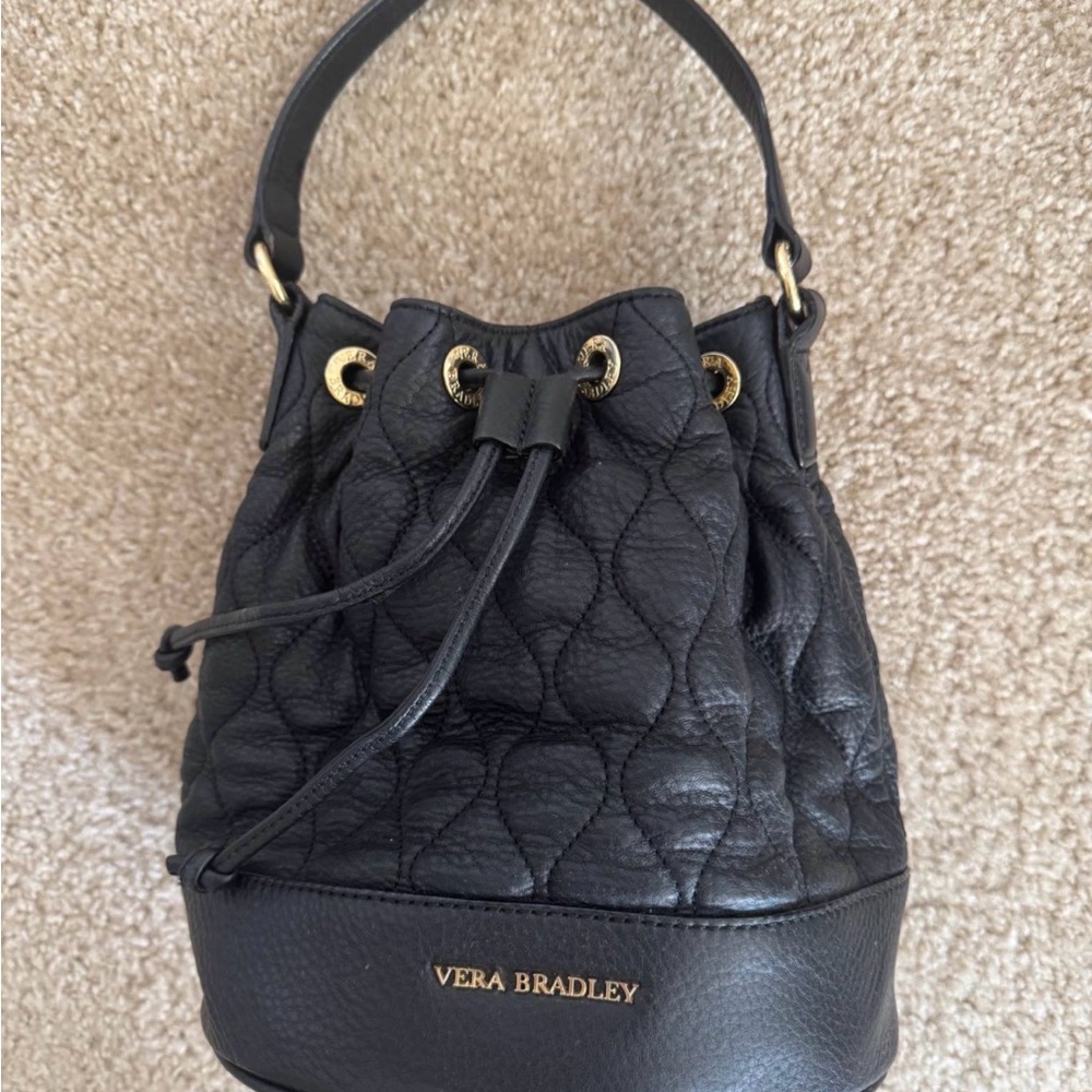 Vera Bradley Black Quilted Shoulder Bag mini size
